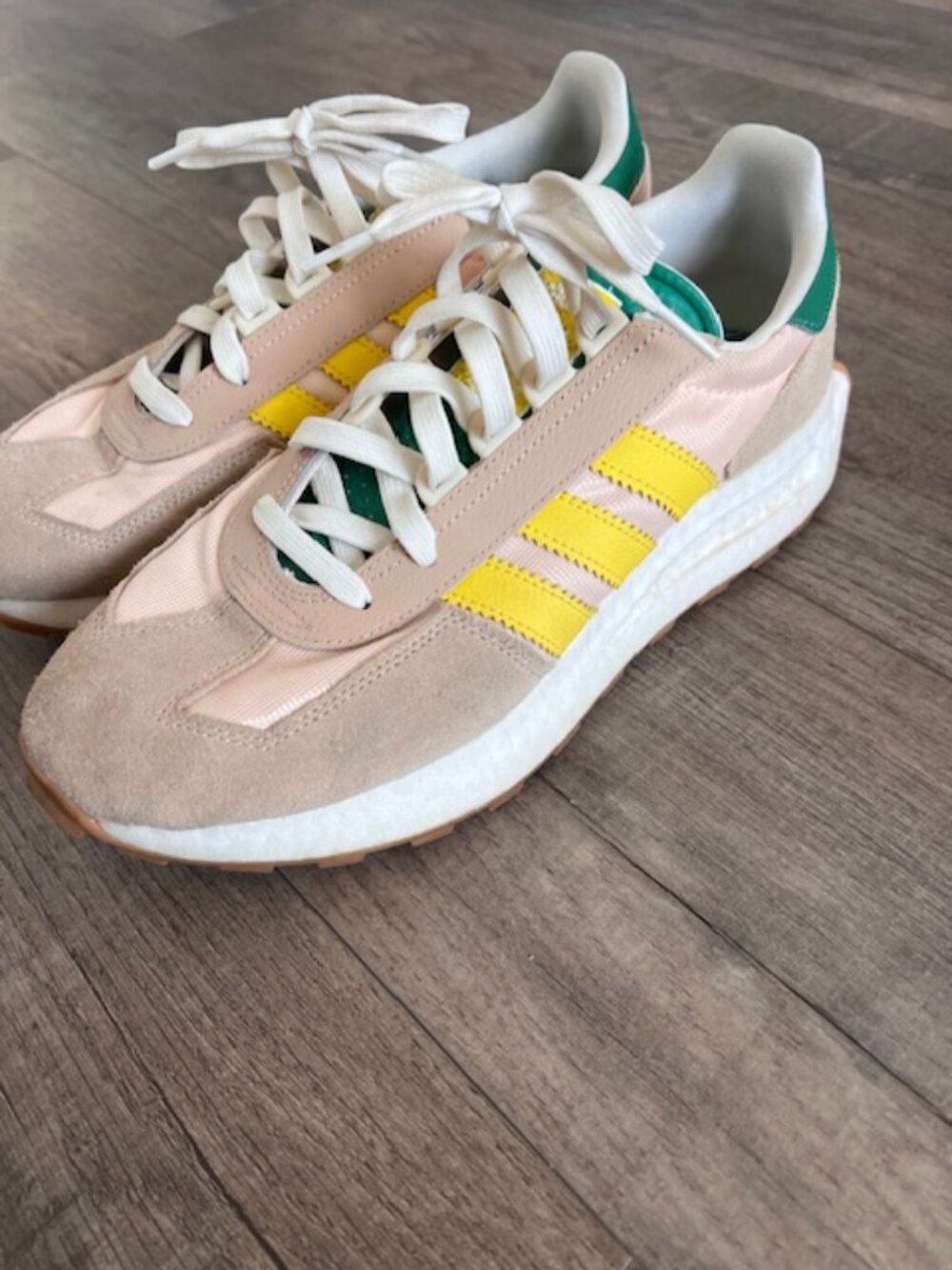 Adidas Cream/Yellow/Green Sneakers – Men’s Size 10.5 - Picture 5 of 8